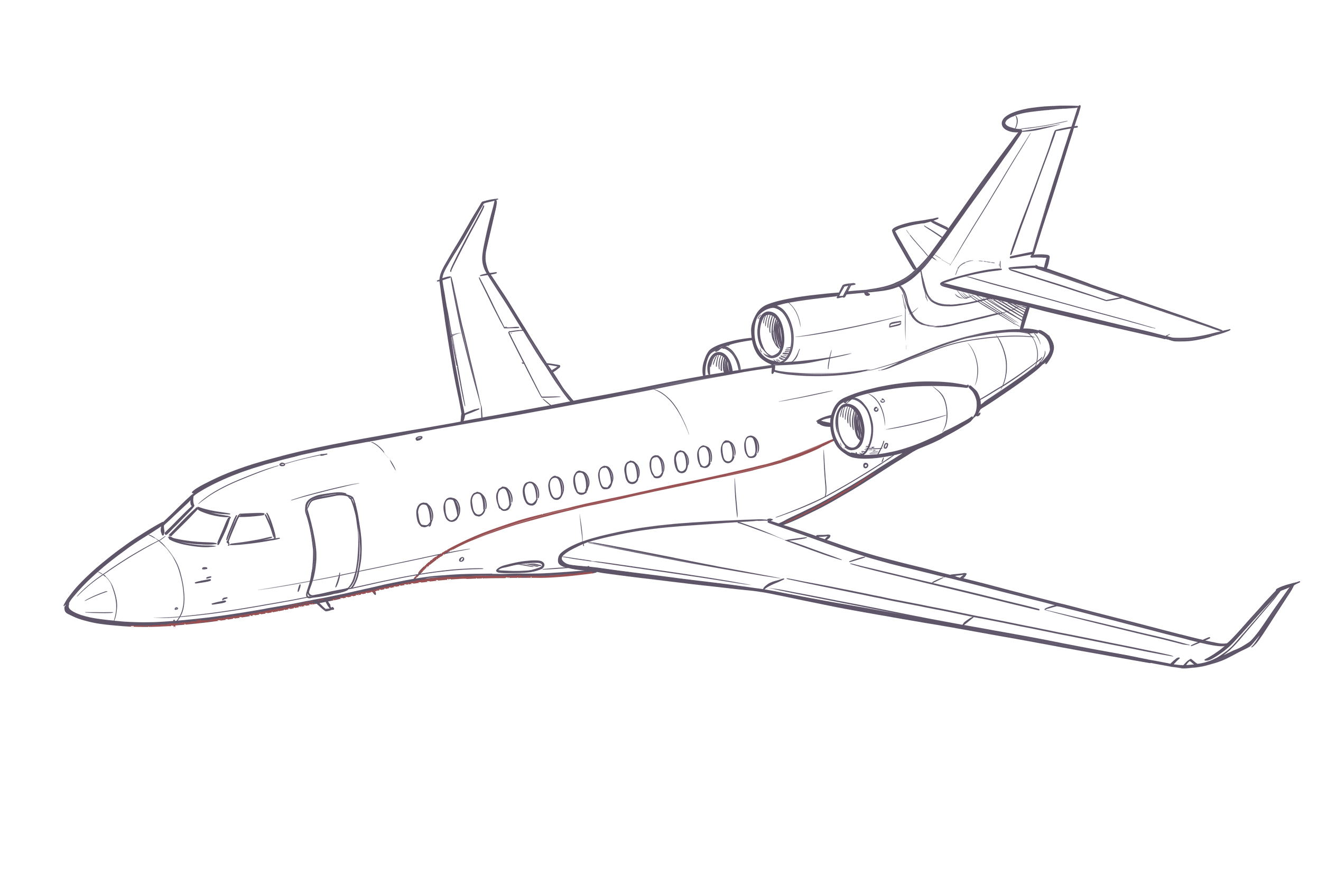 Dassault Falcon 8X line illustration